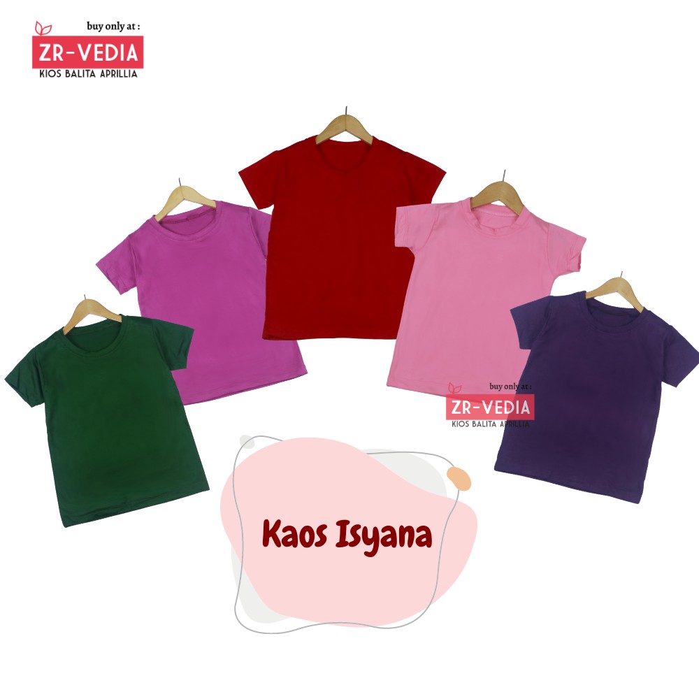 Kaos Isyana uk 1-6 Tahun / Kids T-Shirt Polos Kaos Anak Perempuan Baju Import Lengan Pendek Cewek