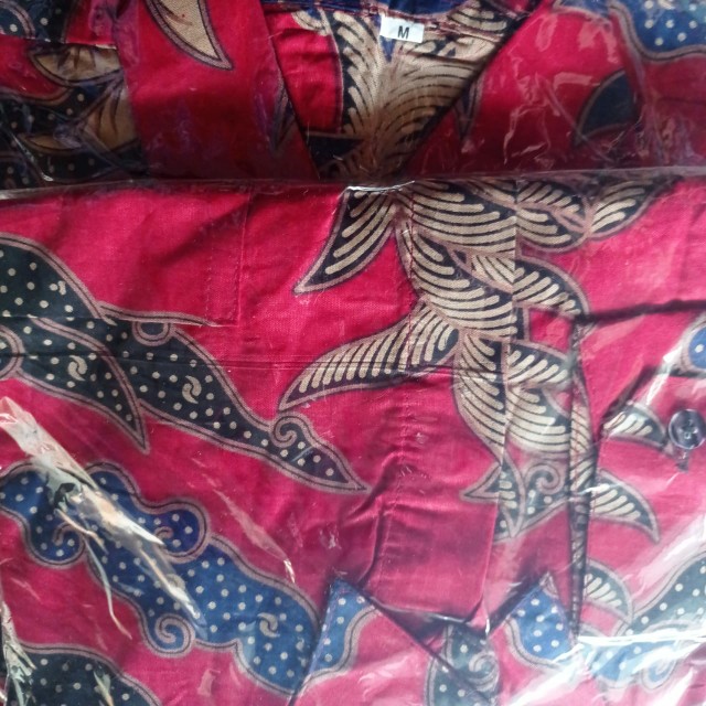 Kemeja Batik Pria Lengan Panjang Murah Seragam M L Xl Xxl