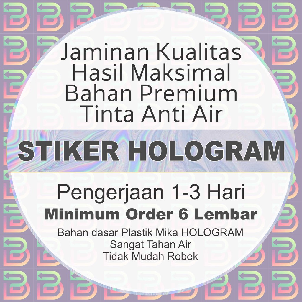 Jual Cetak Stiker Hologram Pelangi Print Label Kemasan Stiker Hologram Cetak Label