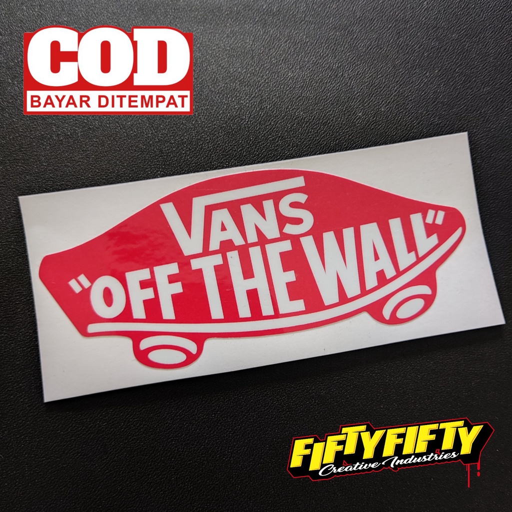 Stiker Print Cut VANS OF THE WALL Stiker Printing Laminasi Glossy Stiker Motor Mobil Helm Sudah Membentuk Pola Desain