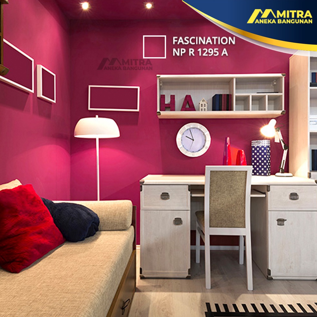 CAT TEMBOK NIPPON PAINT FASCINATION NP R 1295 A / VINILEX INTERIOR EXTERIOR / PINK FANTA FUCHSIA MAG
