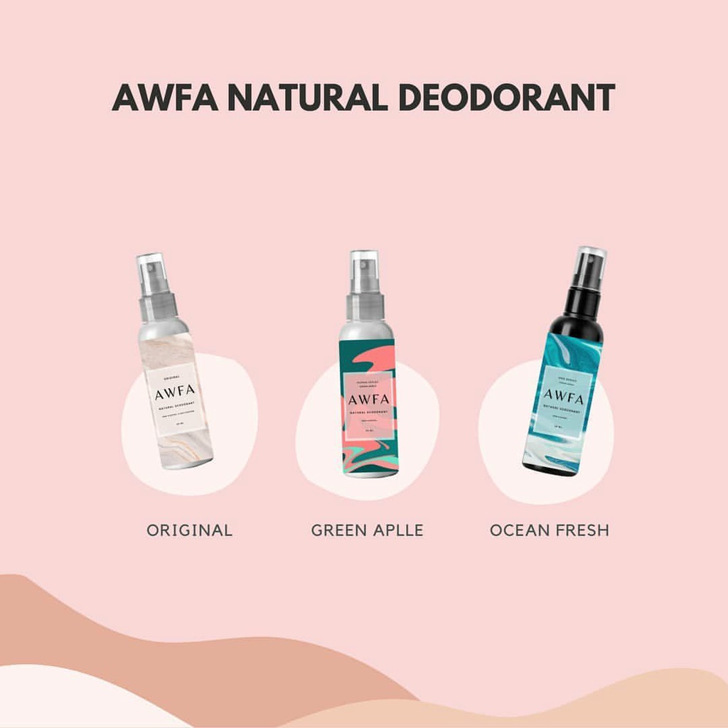 Deodoran Awfa - Natural Deodorant Spray Cair Tawas Alami Original isi 60 ML