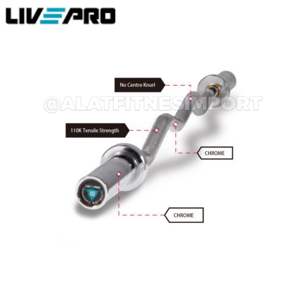 Livepro EZ Curl Bar 1.2mm Stick Barbell Long Bar