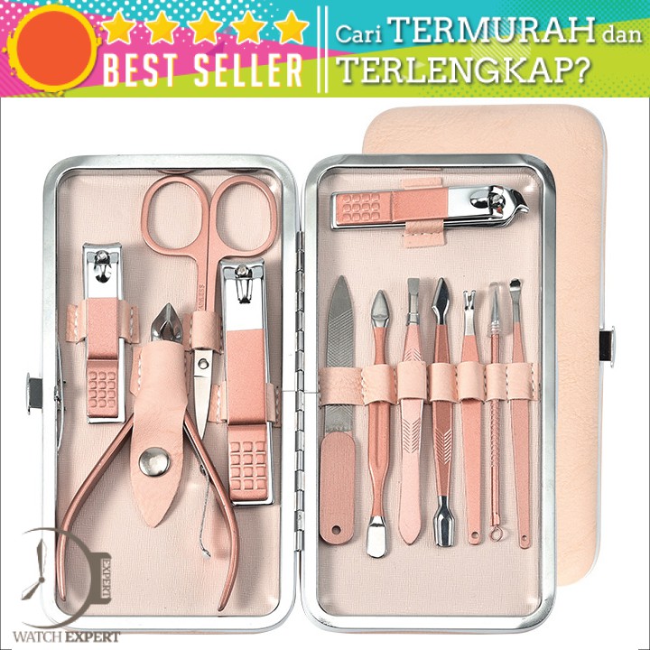 Bisa COD Alat Kecantikan Set Gunting Kuku Nail Art Set Manicure Pedicure 12 PCS - KSBELLE CT02