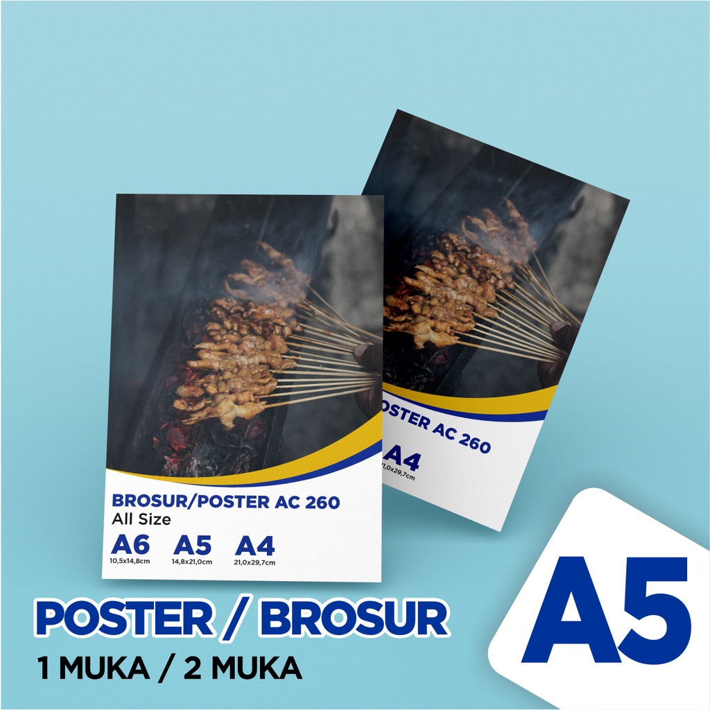 

CETAK BROSUR A5 / POSTER / LEAFLET ART CARTON 260 GRAM (min 50 lembar)