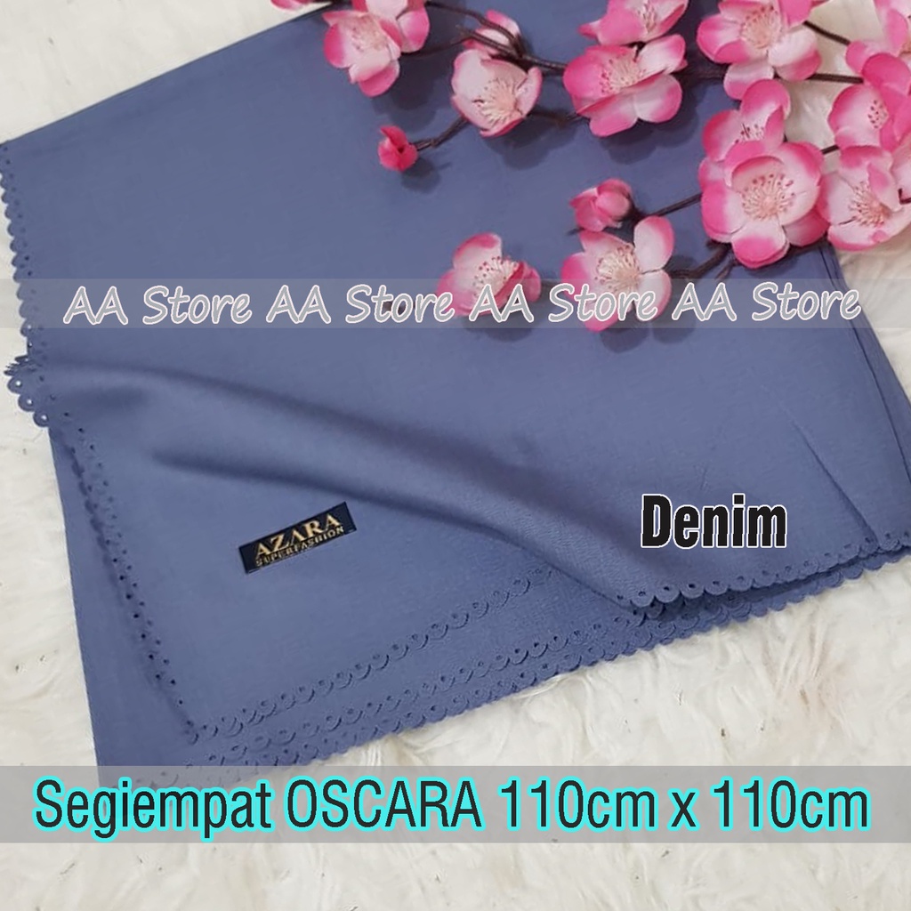 Segi empat voal oscara polos / jilbab polos azara-denim