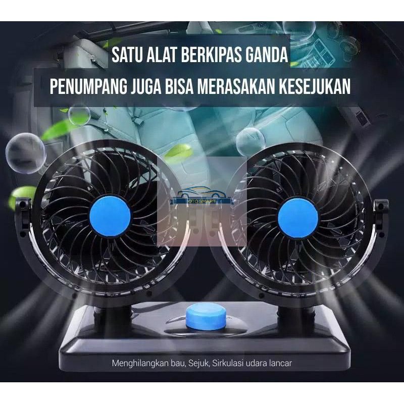 Kipas Angin Mobil 12V&amp;24V Doublle-Headed Fan Aksesoris Mobil Interior