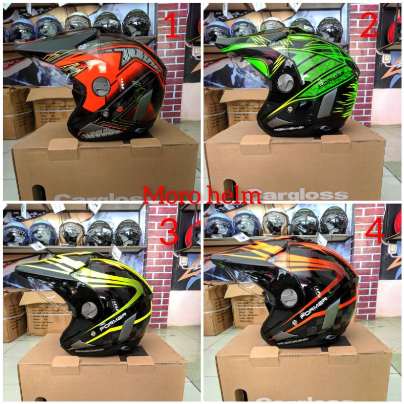 helm cargloss former semi cross pet text motif