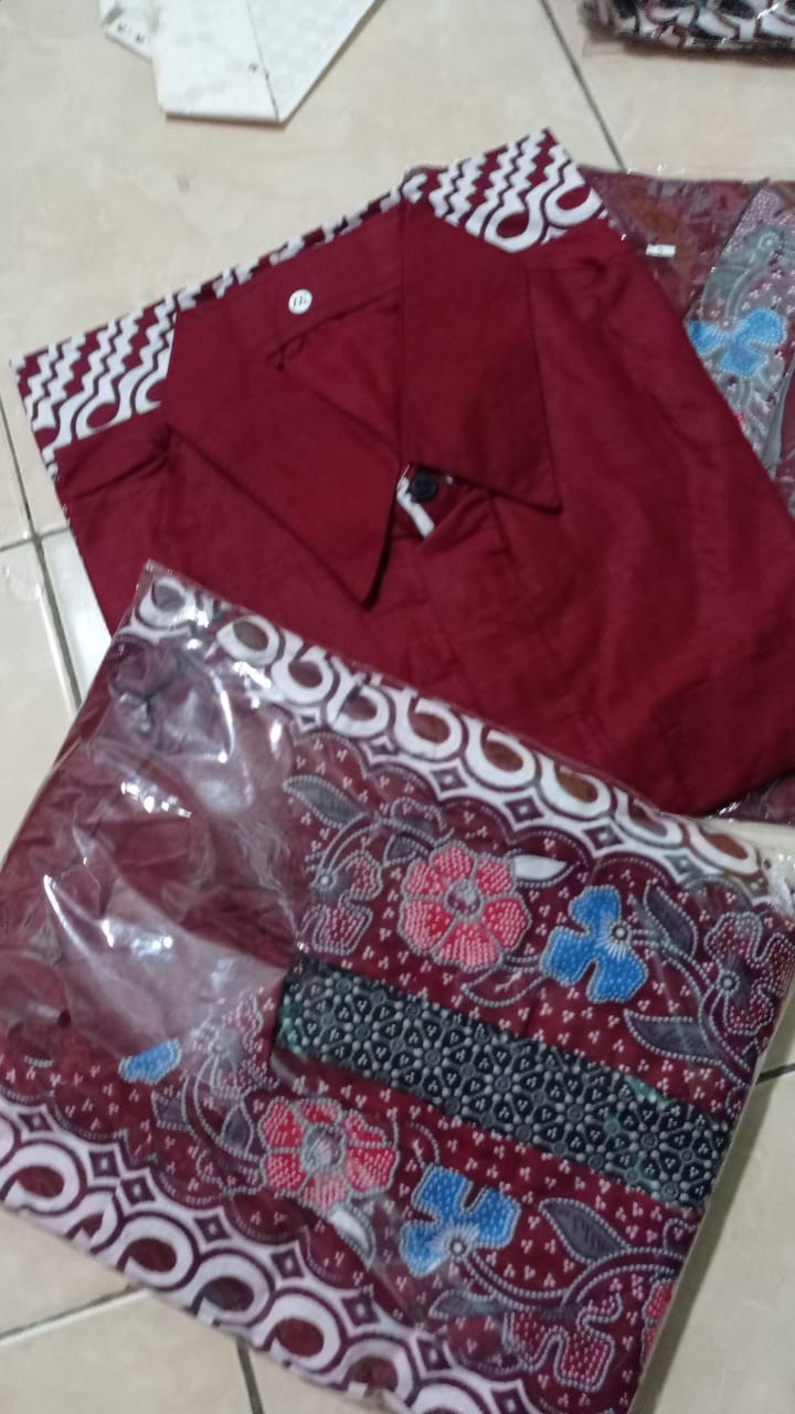 Batikku.id Batik Wanita Asj Sa Hrb026 Kenongo Kemeja Tosca Pendek