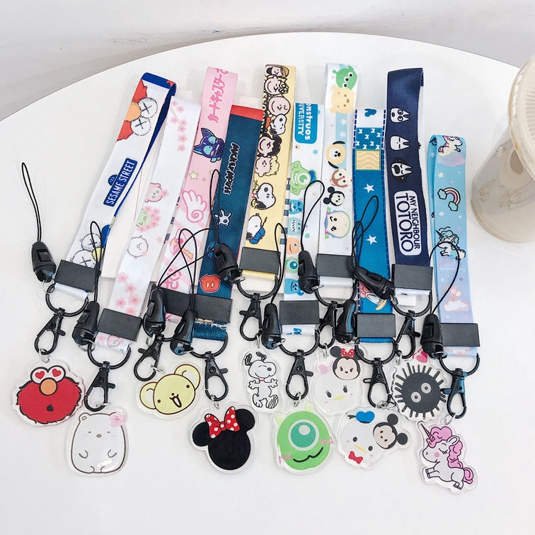 Tali lanyard Pendek Motif Kartun Lucu Untuk Handphone