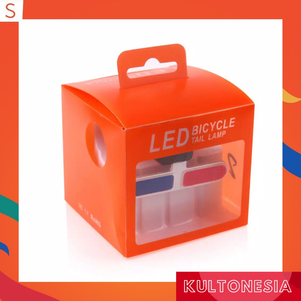 Lampu LED Belakang Sepeda Polisi Warna Merah / Biru dengan USB Rechargeable