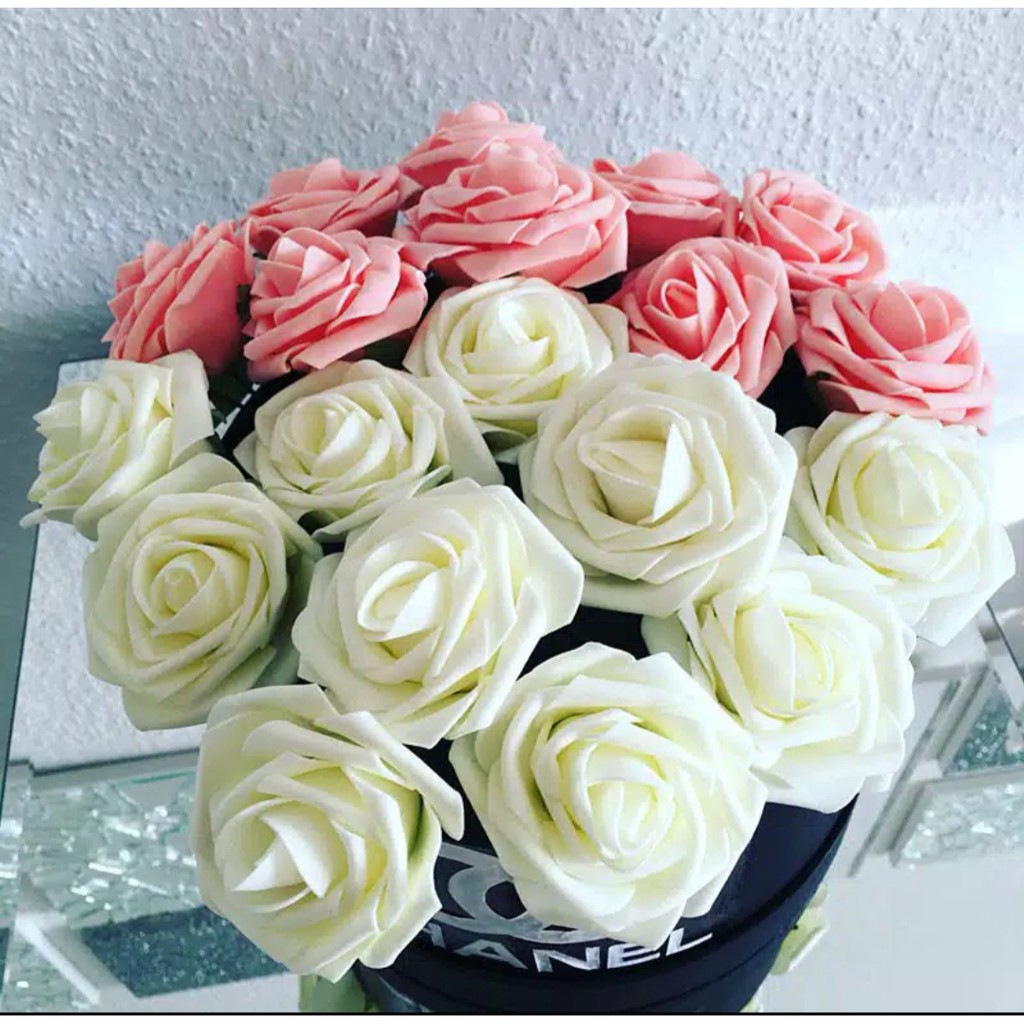 Bunga gabus spons Sponge Besar Per Biji 6.5cm / Bunga Dekorasi Spons / Bunga Mawar Kepala Spons