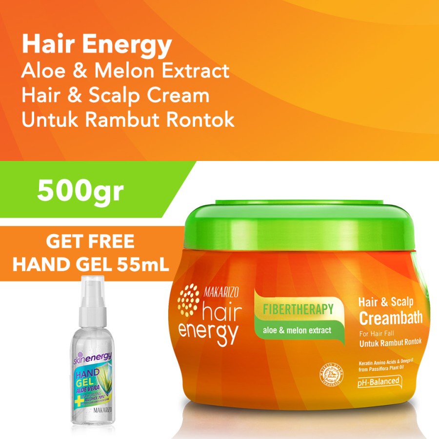 Makarizo HairEnergy Hair Scalp Creambath AloeMelon 500 g FREE SANITIZER