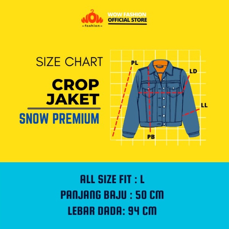 CROP JAKET SNOW PREMIUM // JAKET JEANS WANITA