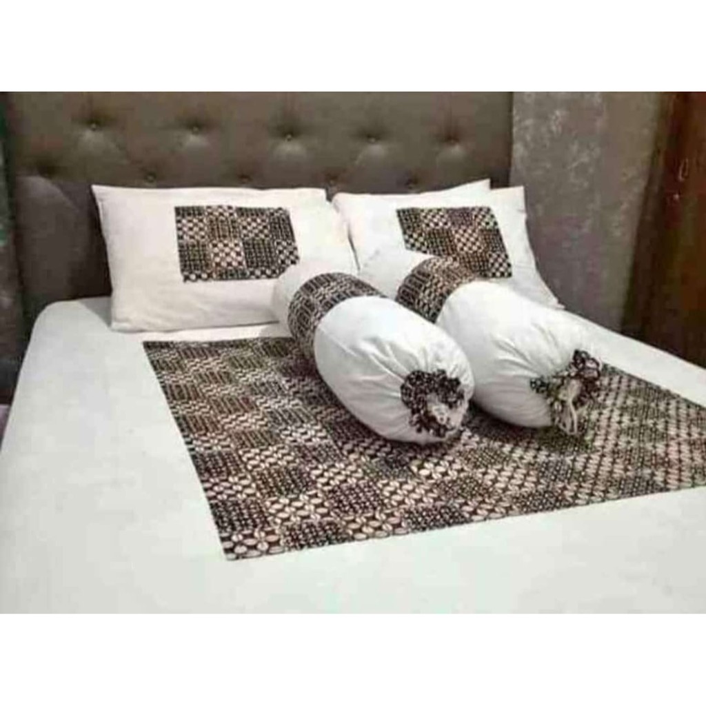 Terlaris Sprei Batik Cap Kombinasi Putih Asli Pekalongan Shopee Indonesia