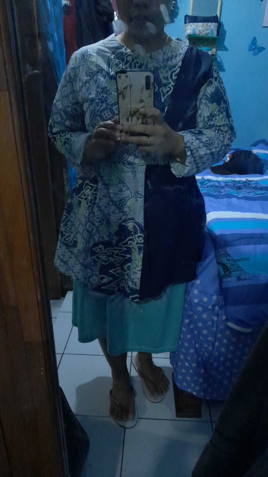 Tey-17 Batik Wanita Asj Sa Hrb026 Kenongo Kemeja Tosca Pendek