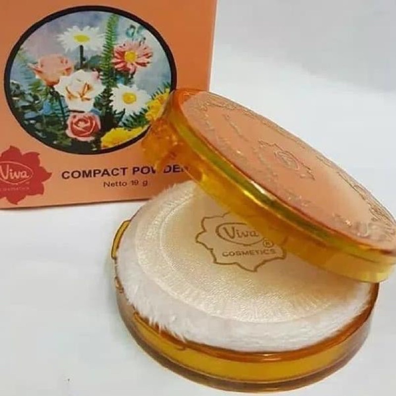 `ღ´ PHINKL `ღ´ 【v】【i】【v】【a】 Viva Bedak Compact Orange twc two way cake bedak padat anti wajah berminyak