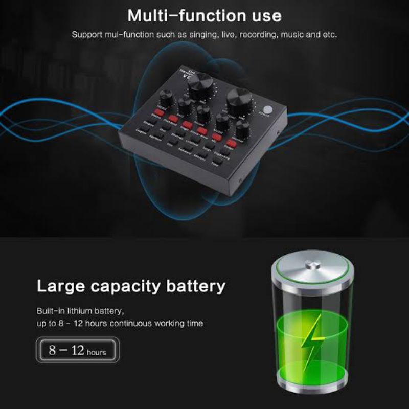 SOUNDCARD AUDIO V8 V8S V8U NEW BLUETOOTH HP PC MAC LIVE BROADCAST KARAOKE SMULE WESING