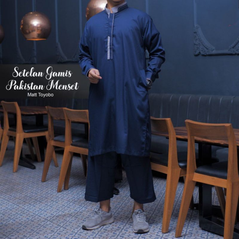 SETELAN GAMIS PRIA DEWASA PAKISTAN LENGAN PANJANG MANSET TOYOBO ASYRAF