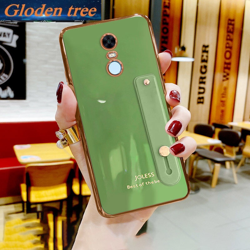 Casing Handphone Xiaomi redmi 5 Motif Pohon Warna Emas