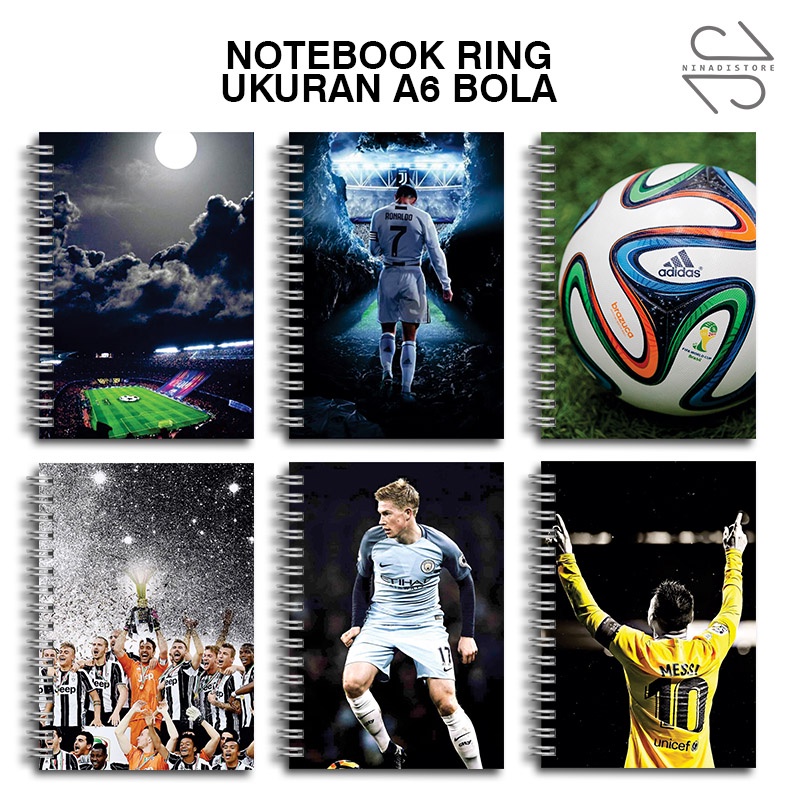 

(BELI 6 GRATIS 1)Buku Tulis Catatan buku notebook buku diary Notebook Ring Spiral A6 60 Lembar koleksi gambar bola part2