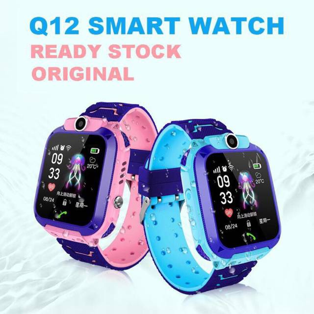 JAM TANGAN Q12 SMART WATCH DIGITAL TAHAN AIR PINK