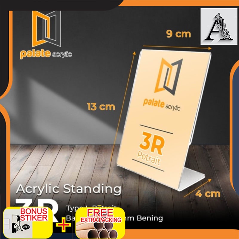 

Grosir Akrilik tempat brosur 3R 12X9cm / ACRYLIC STANDING NO.2 BENTUK L - BAHAN STANDAR