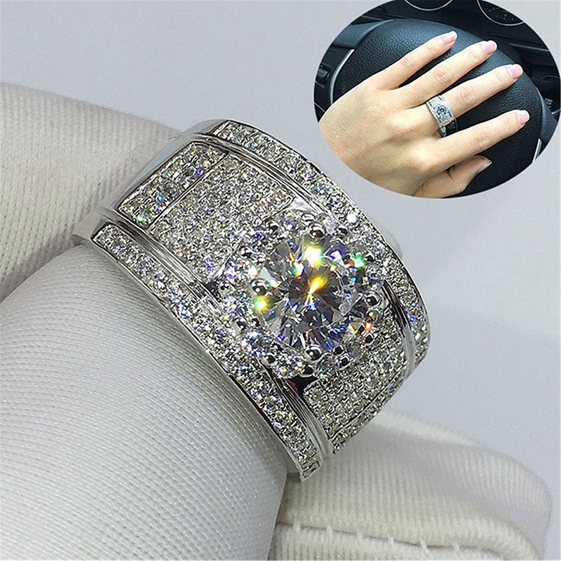 Women's Fashion Inlaid Zircon Wedding Rings Jewelry Accessories