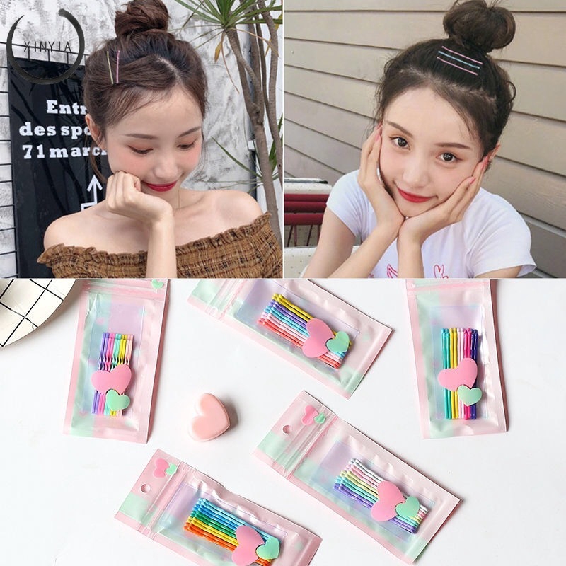 10Pcs / Set Jepit Rambut Gaya Korea Warna Permen untuk Wanita