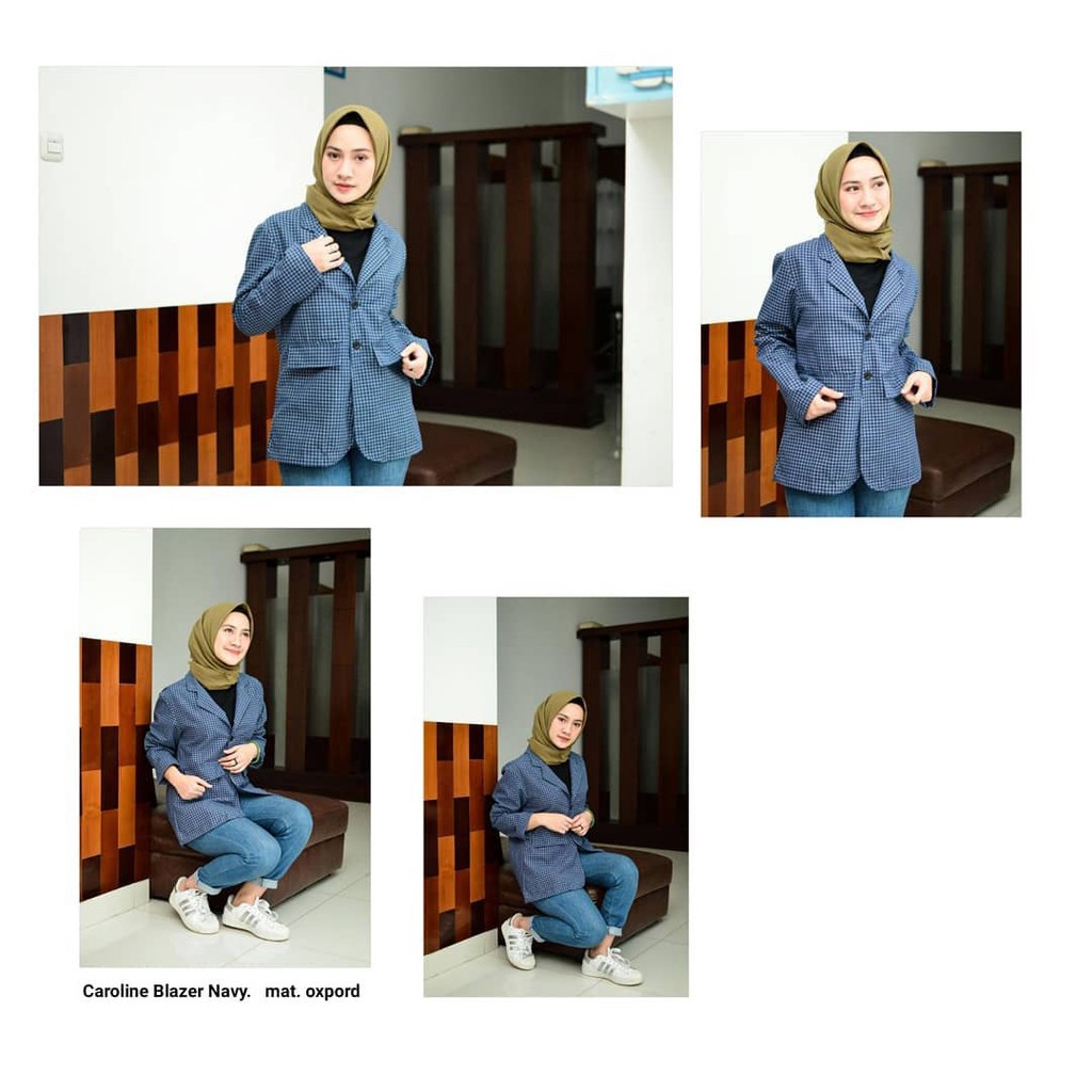 Cocok Buat wanita Hijab Casual Kantoran Panjang/ Caroline Blazer / Nara Grosir /