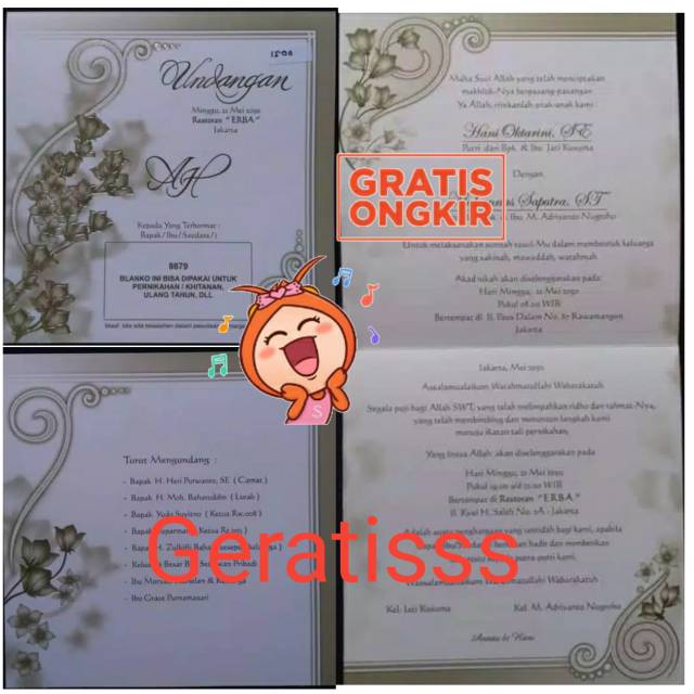 Undangan pernikahan | erba 8879 | cetak undangan murah
