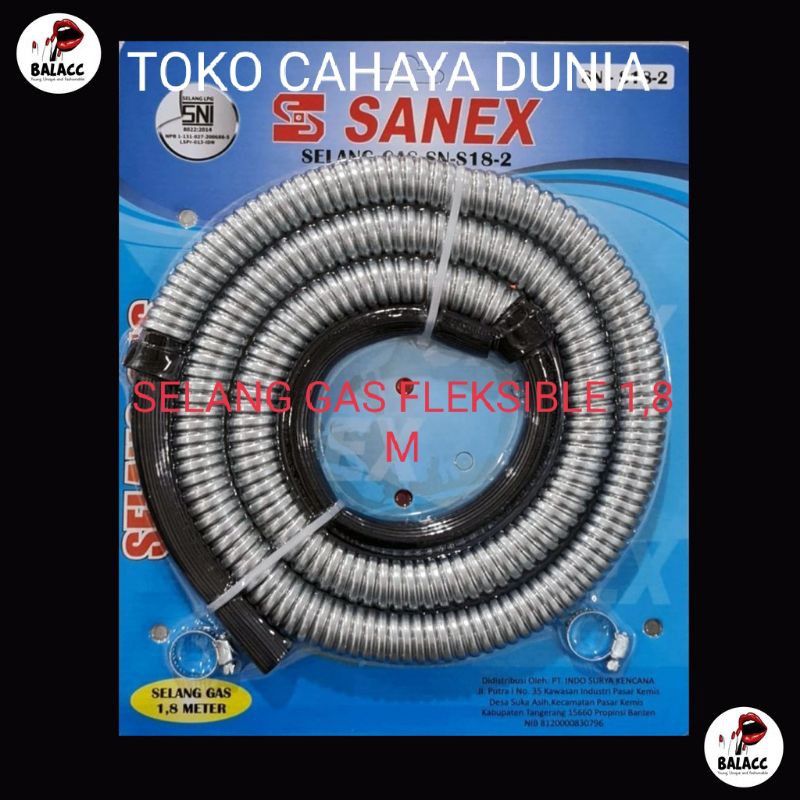 SELANG GAS FLEKSIBLE SANEX 1 8 M LPJ