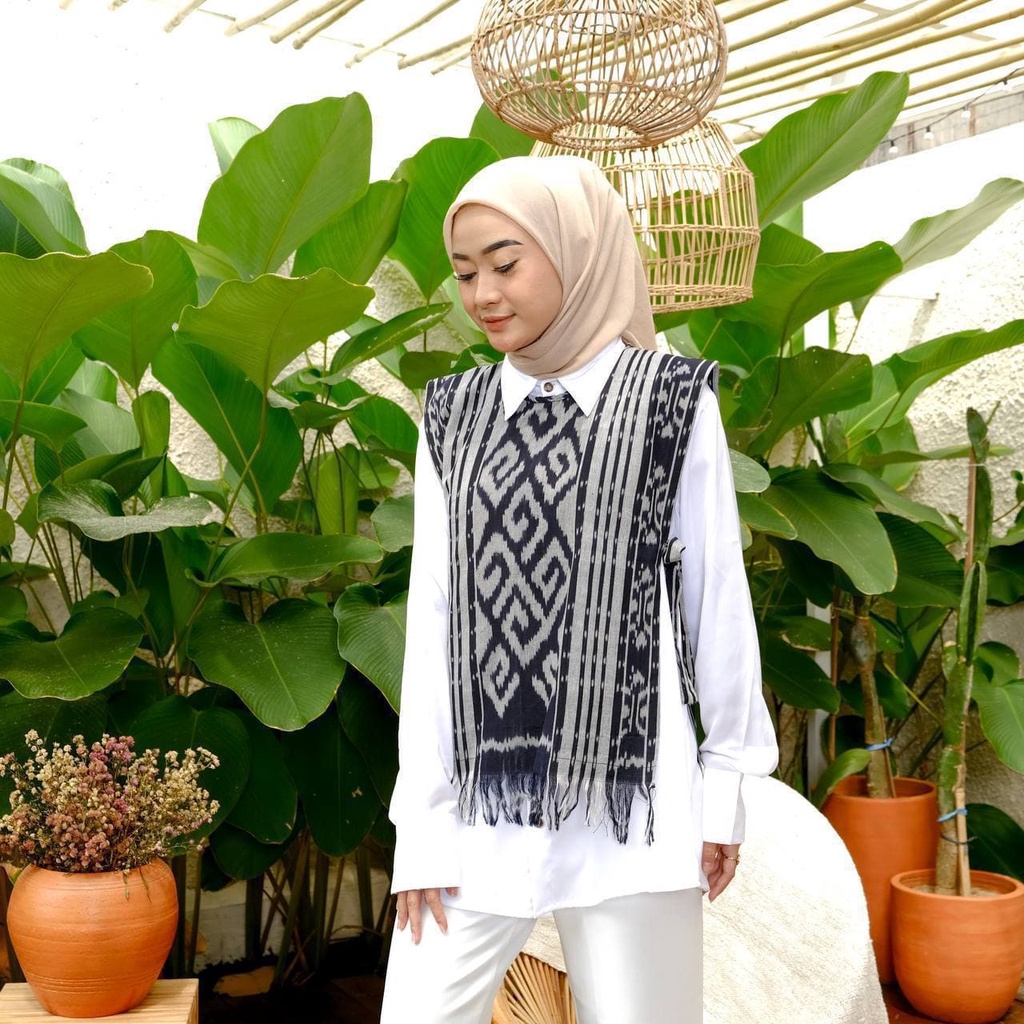 Outer Batik Cantik Modern Terbaru / Baju Outer Wanita Kombinasi Batik Kekinian