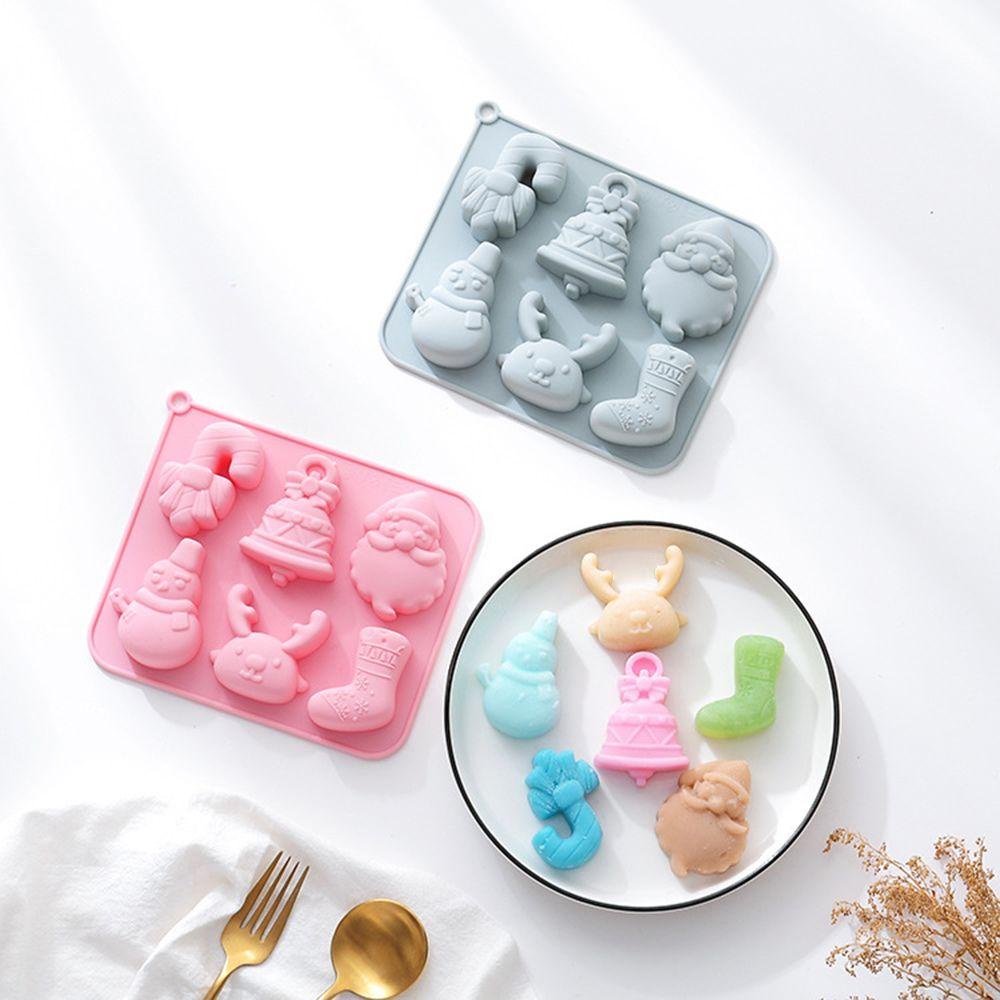 Preva Cetakan Silikon Tema Natal Handmade Soap Mould Baking Pan 6rongga Snowman Bell