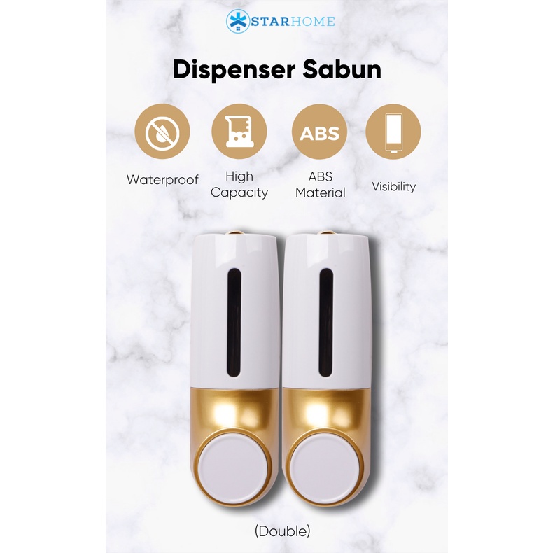 Dispenser Sabun Cair Sanitizer Gel Cair  2 Tabung 900 ml Tempat Sabun Cair 2 Tabung AH101 Soap Dispenser