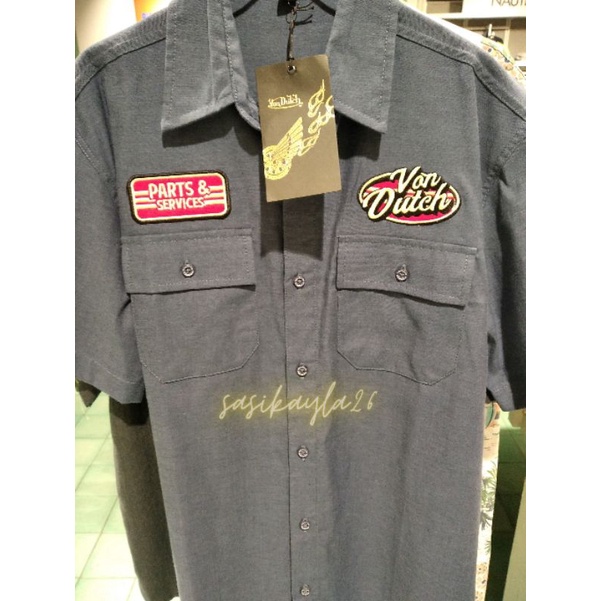 KEMEJA VON DUTCH ORIGINAL SALE NAVY BLUE
