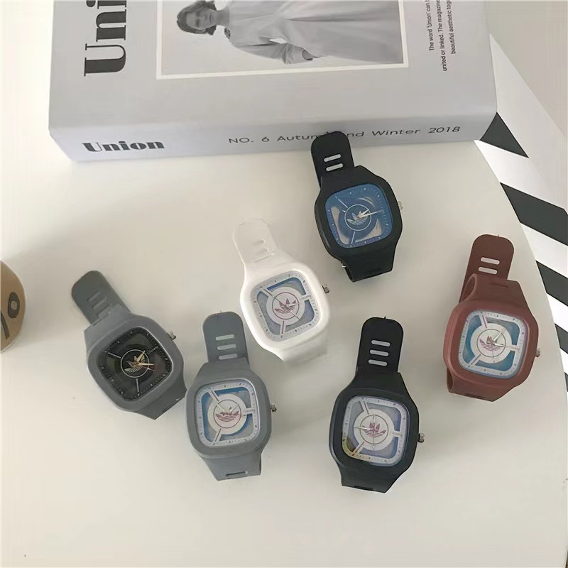 Jam Tangan Bisnis Analog Wanita Dan Pria Kekinian Strap Rubber Korean Fasion