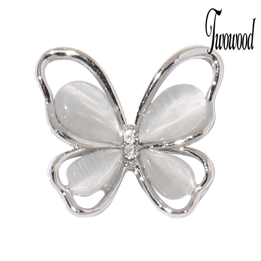 Twowood 20Pcs / Set Ornamen Kupu-Kupu Bahan Alloy Untuk Dekorasi Nail Art / Manicure DIY Butterfly