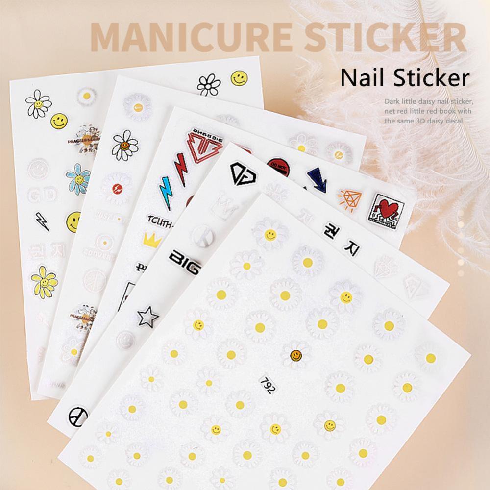 Timekey Stiker Kuku 3D Motif Bunga Aster Kecil Untuk Dekorasi Nail Art DIY A4K4