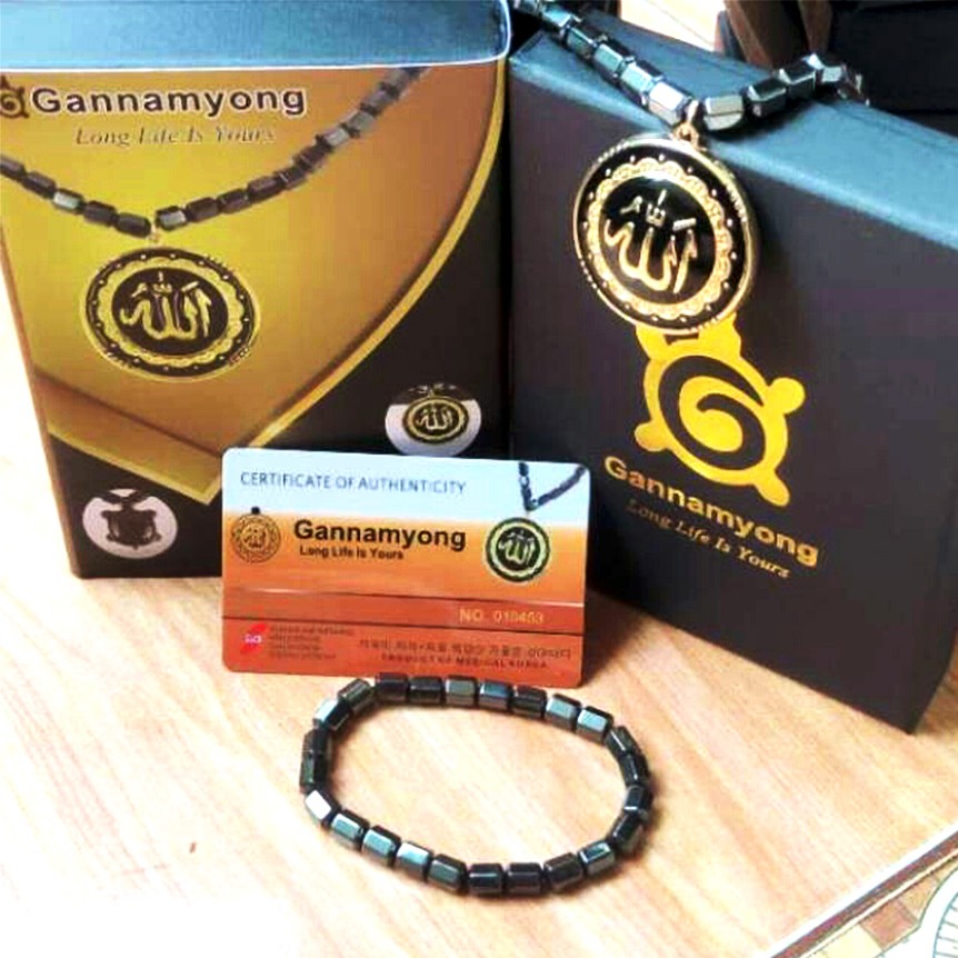 Kalung Terapi Bio Magnetic Anti Radiasi GANNAMYOUNG Asli BERSERTIFIKAT BONUS GELANG &amp; CINCIN