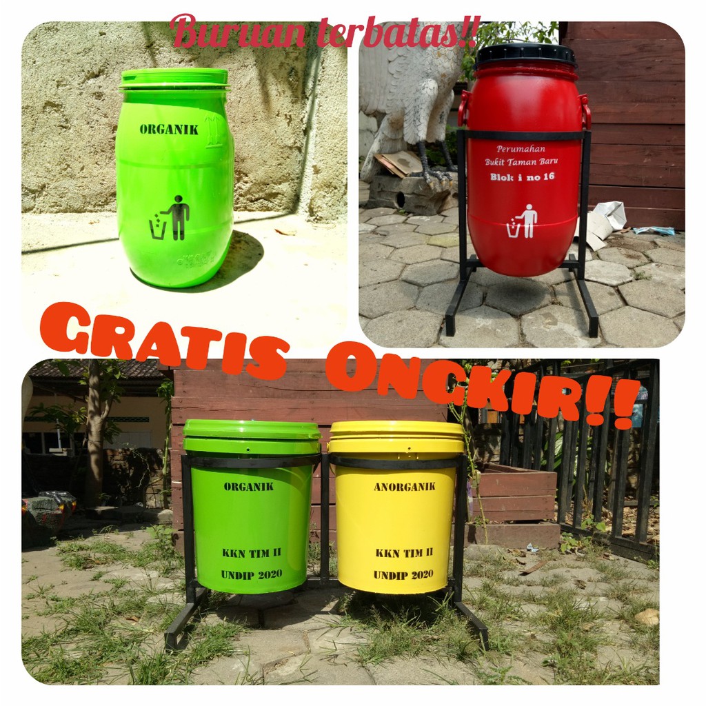 GRATIS ONGKIR Se- JAWA  Tempat Sampah Organik Non Organik Ember Drum Tong Sampah Besar Terbatas (NOT