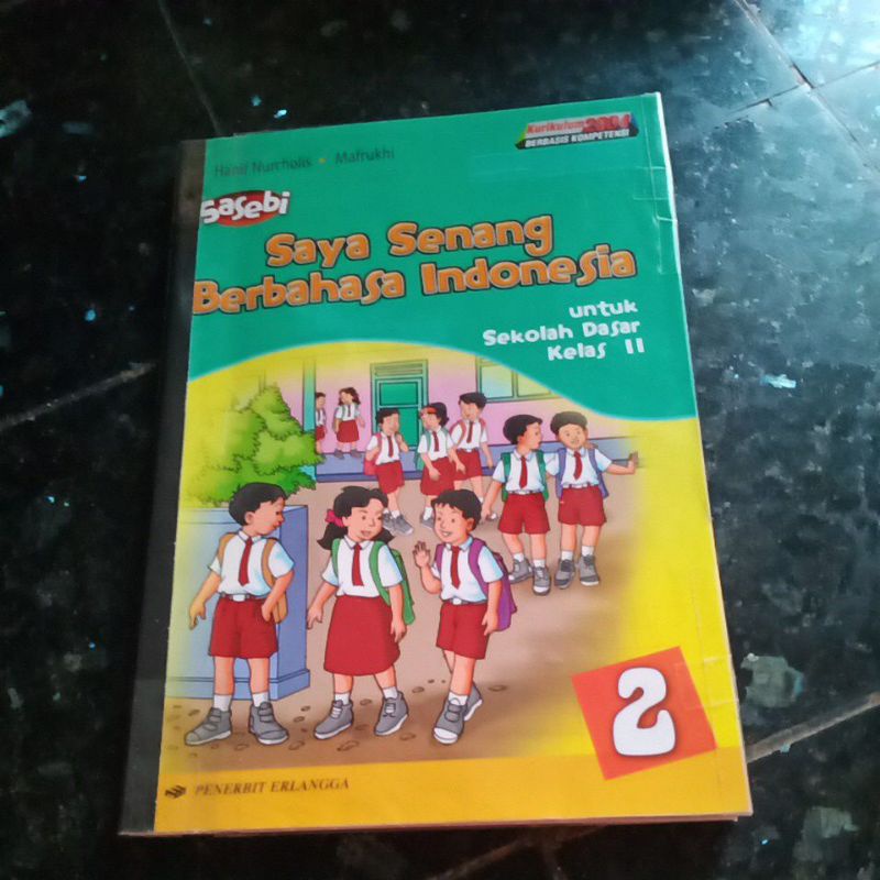 SAYA SENANG BERBAHASA INDONESIA, Kelas 2 II SD, ERLANGGA, Kurikulum 2004, Hanif Nurcholis, Mafrukhi