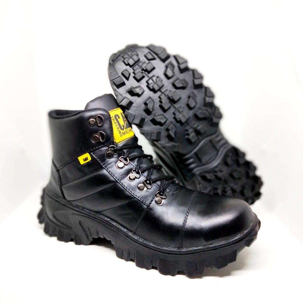 SEPATU SAFETY BOOT KULIT ASLI HITAM CATERPILLAR SEPATU BOOTS SEPATU PRIA MODEL TERBARU