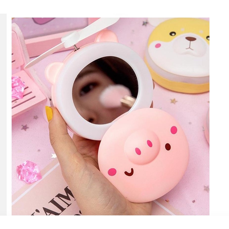 Kipas Angin Portable Lucu Karaker Kaca Cermin LED Mini Fan Mirror Portable Travelling 3 In 1 CERMIN LED TOUCH SENSOR/KACA CERMIN RIAS / KACA CERMIN MAKEUP LED MIRROR CERMIN LAMPU TIDUR BULAT KACA RIAS DANDAN MAKEUP KOSMETIK PUTIH / PINK BAGUS TERANG