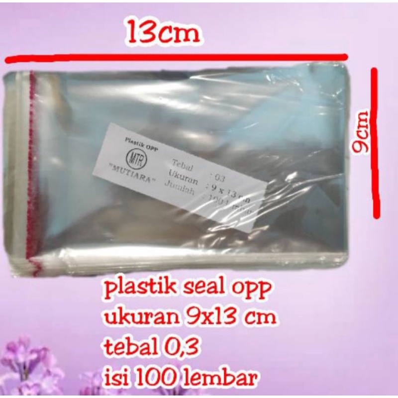 

PLASTIK OPP LEM / SEAL UKURAN 9x13 (ISI 100 LEMBAR)