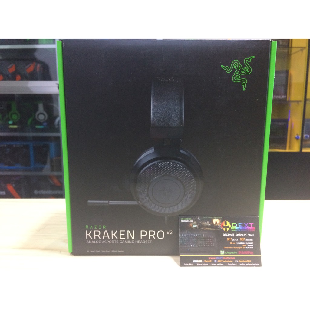 Razer - kraken pro esports gaming wired stereo headset for mac/windows - black surround sound bar