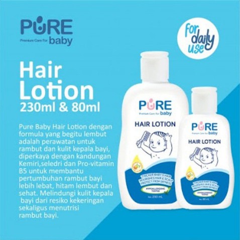 PURE Baby Hair Lotion Rambut Dan Kulit Kepala Bayi 80 ml