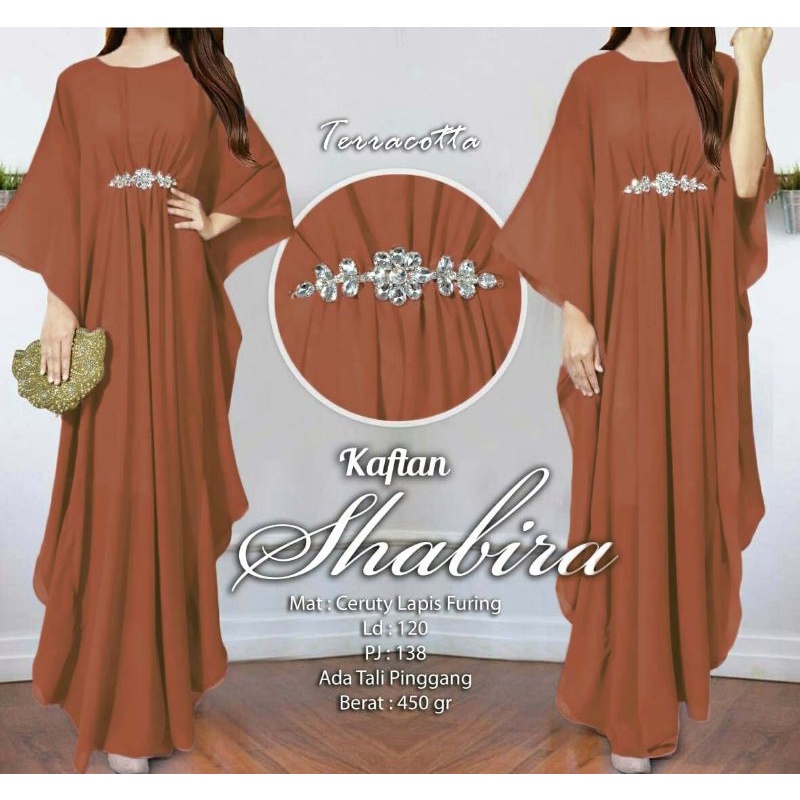 Arnis Shabira Kaftan Original Busui Friendly Ceruty Babydoll-Teracotta