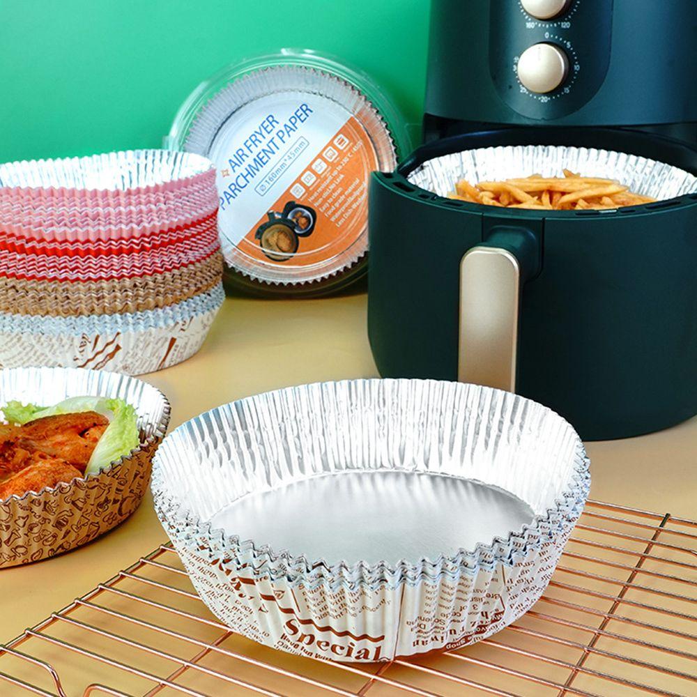 Solighter 20 Lembar / Set Kertas Aluminum Foil Sekali Pakai Anti Lengket / Minyak Untuk Air Fryer