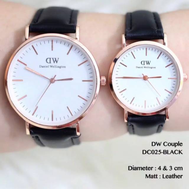 (Cod√)Jam Tangan Couple D-M Strap Kulit (Dikirim Dari Jakarta Pusat)